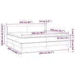 tópszínű szövet rugós ágy matraccal 200 x 200 cm