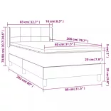 sötétszürke szövet rugós ágy matraccal 80 x 200 cm