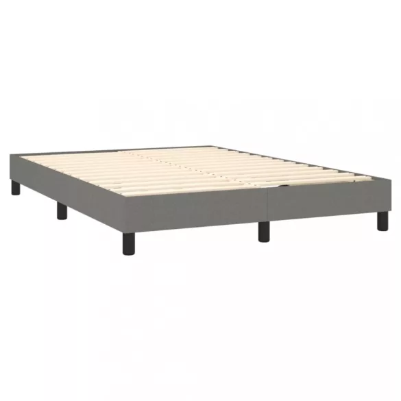 sötétszürke szövet rugós ágy matraccal 140 x 190 cm