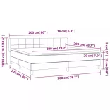 sötétszürke szövet rugós ágy matraccal 200 x 200 cm