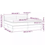 tópszínű szövet rugós ágy matraccal 200 x 200 cm