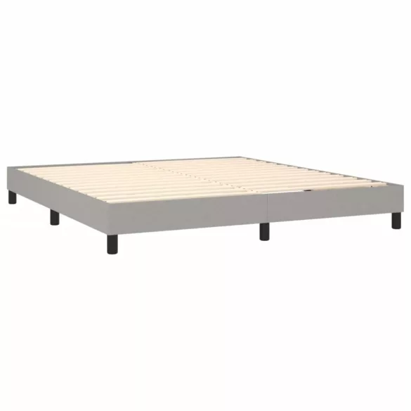 világosszürke szövet rugós ágy matraccal 160 x 200 cm