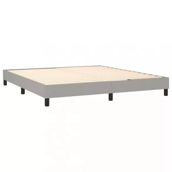 világosszürke szövet rugós ágy matraccal 160 x 200 cm