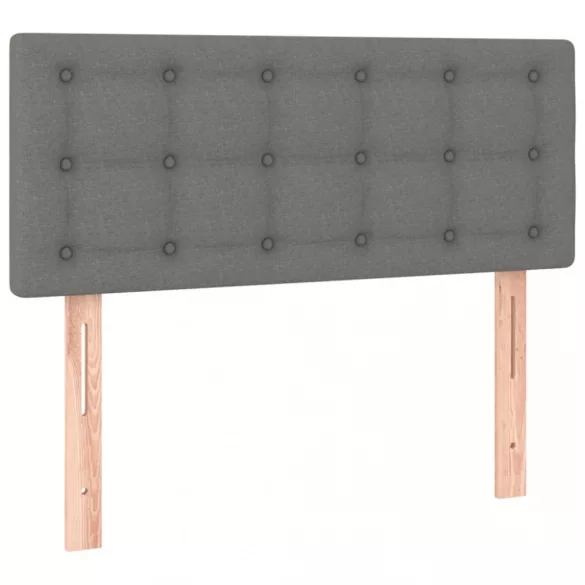 sötétszürke szövet rugós ágy matraccal 80 x 200 cm