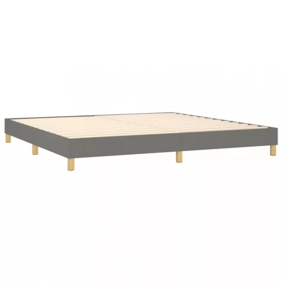 sötétszürke szövet rugós ágy matraccal 200 x 200 cm