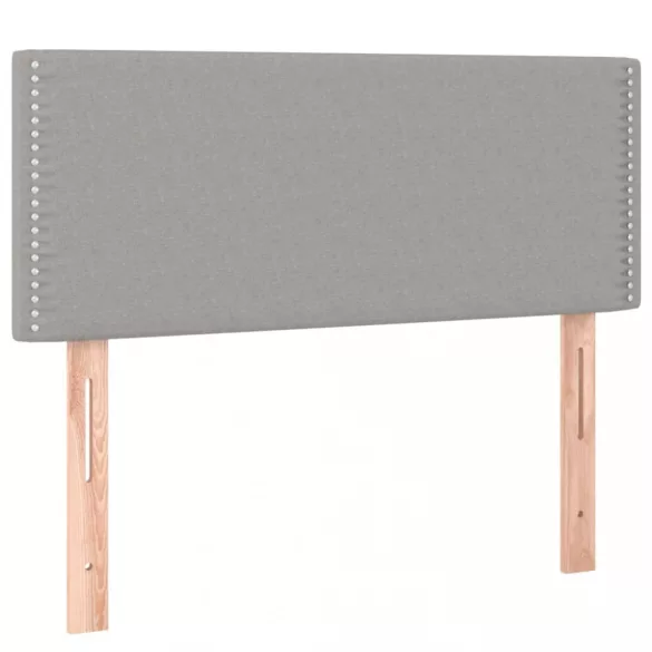 világosszürke szövet rugós ágy matraccal 100 x 200 cm