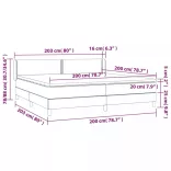 tópszínű szövet rugós ágy matraccal 200 x 200 cm