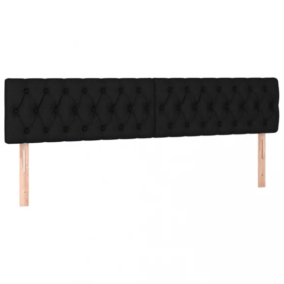 fekete szövet rugós ágy matraccal 200 x 200 cm