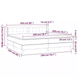 sötétszürke szövet rugós ágy matraccal 200 x 200 cm