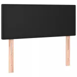 fekete műbőr rugós ágy matraccal 90x190 cm