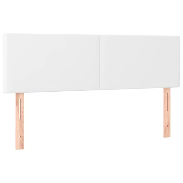 fehér műbőr rugós ágy matraccal 140x190 cm