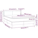 fehér műbőr rugós ágy matraccal 140x190 cm