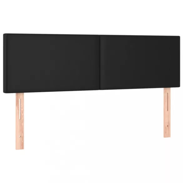 fekete műbőr rugós ágy matraccal 140 x 200 cm