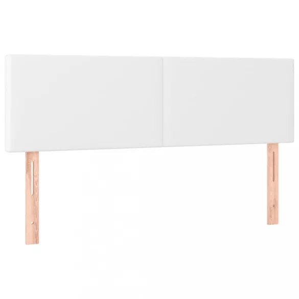 fehér műbőr rugós ágy matraccal 140 x 200 cm