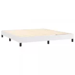 fehér műbőr rugós ágy matraccal 160 x 200 cm