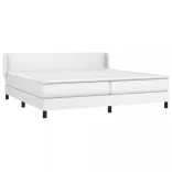 fehér műbőr rugós ágy matraccal 200 x 200 cm