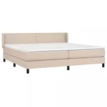 cappuccino színű műbőr rugós ágy matraccal 200 x 200 cm