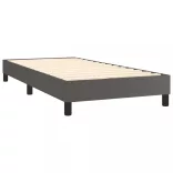 szürke műbőr rugós ágy matraccal 100 x 200 cm