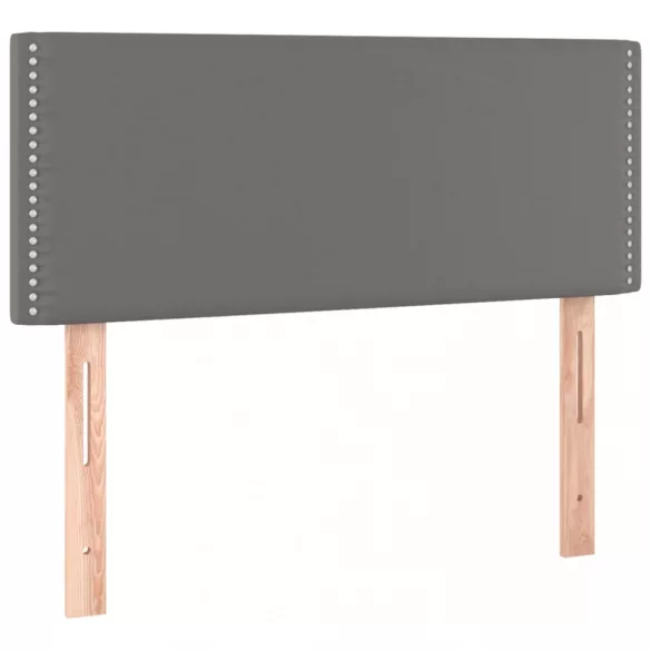 szürke műbőr rugós ágy matraccal 100 x 200 cm