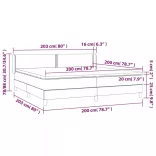 fehér műbőr rugós ágy matraccal 200 x 200 cm