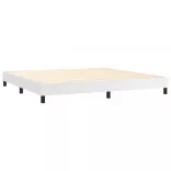 fehér műbőr rugós ágy matraccal 200 x 200 cm