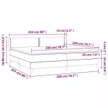 fehér műbőr rugós ágy matraccal 200 x 200 cm