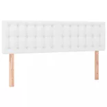 fehér műbőr rugós ágy matraccal 140x190 cm