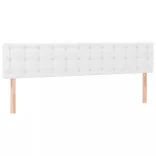 fehér műbőr rugós ágy matraccal 160 x 200 cm