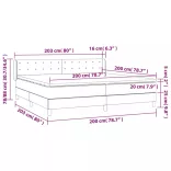 fehér műbőr rugós ágy matraccal 200 x 200 cm