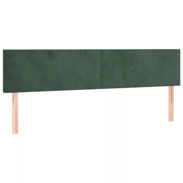 sötétzöld bársony rugós ágy matraccal 180x200 cm