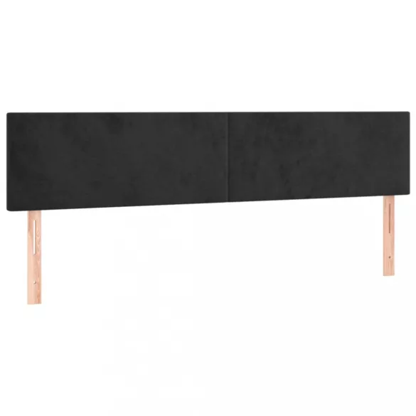 fekete bársony rugós ágy matraccal 200x200 cm