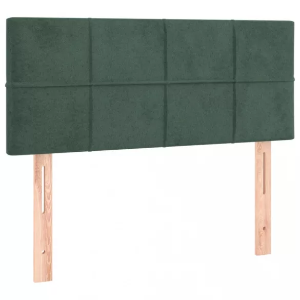 sötétzöld bársony rugós ágy matraccal 90 x 200 cm