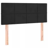 fekete bársony rugós ágy matraccal 100 x 200 cm