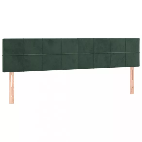 sötétzöld bársony rugós ágy matraccal 200x200 cm