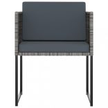 9 részes szürke polyrattan kerti étkezőszett párnákkal