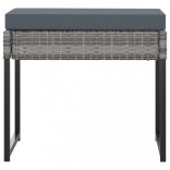 9 részes szürke polyrattan kerti étkezőszett párnákkal