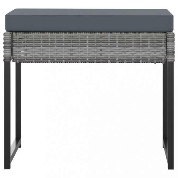 9 részes szürke polyrattan kerti étkezőszett párnákkal