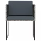 11 részes szürke polyrattan kerti étkezőszett párnákkal