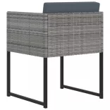 11 részes szürke polyrattan kerti étkezőszett párnákkal