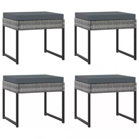 11 részes szürke polyrattan kerti étkezőszett párnákkal