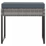 11 részes szürke polyrattan kerti étkezőszett párnákkal