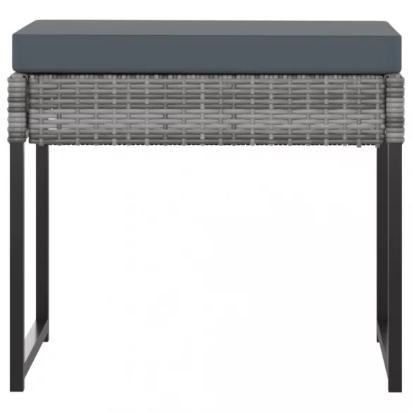 11 részes szürke polyrattan kerti étkezőszett párnákkal