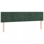 sötétzöld bársony rugós ágy matraccal 200x200 cm