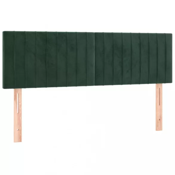 sötétzöld bársony rugós ágy matraccal 140x200 cm