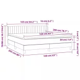 világosszürke bársony rugós ágy matraccal 160x200 cm