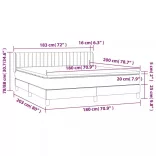 fekete bársony rugós ágy matraccal 180x200 cm