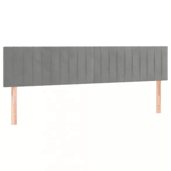 világosszürke bársony rugós ágy matraccal 200x200 cm