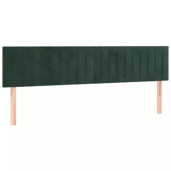 sötétzöld bársony rugós ágy matraccal 200x200 cm