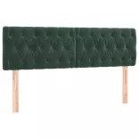 sötétzöld bársony rugós ágy matraccal 140x190 cm