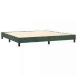 sötétzöld bársony rugós ágy matraccal 200x200 cm